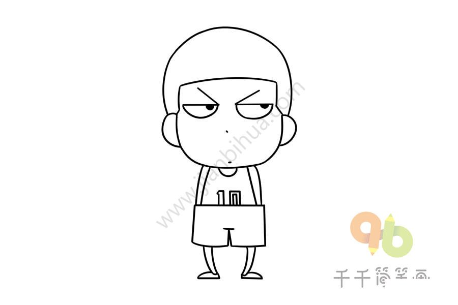 灌籃高手卡通櫻木花道簡筆畫