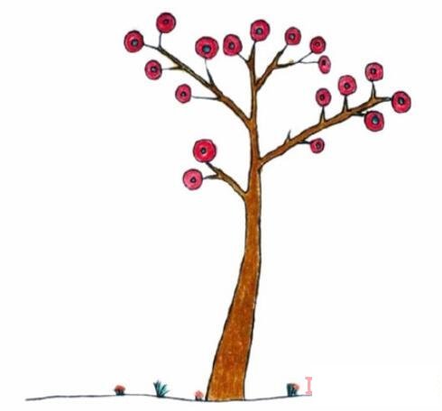 秋天果樹(shù)怎么畫簡(jiǎn)筆畫簡(jiǎn)單漂亮涂顏色