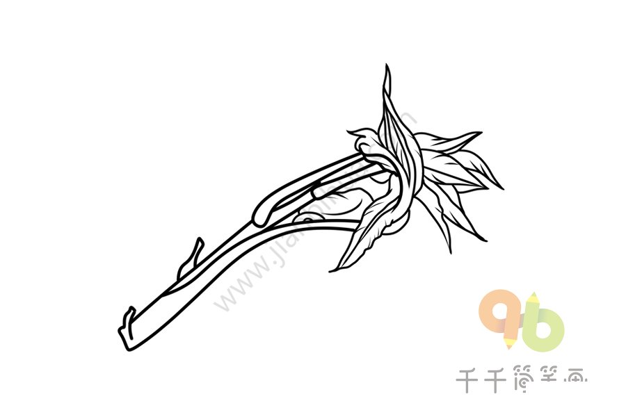 香椿芽簡筆畫成品圖二