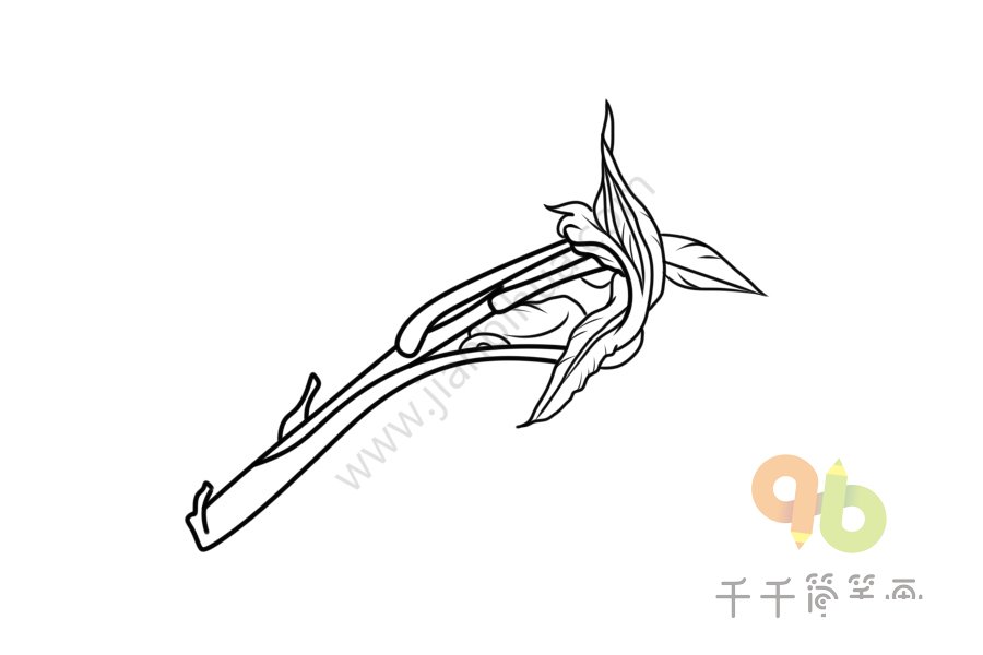 香椿芽簡筆畫成品圖一