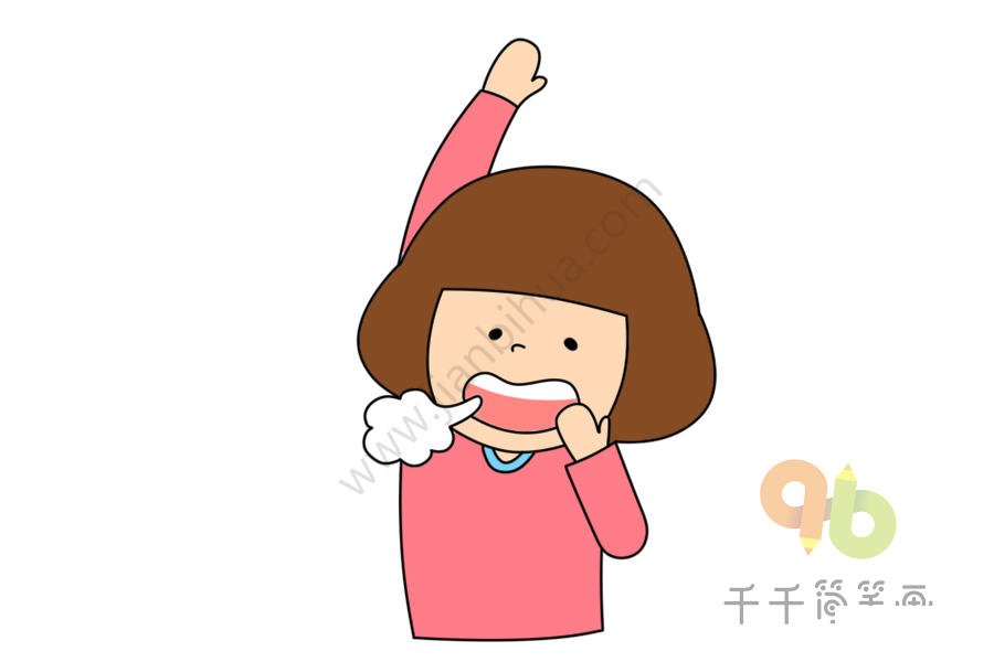 打哈欠的萌小妹簡(jiǎn)筆畫