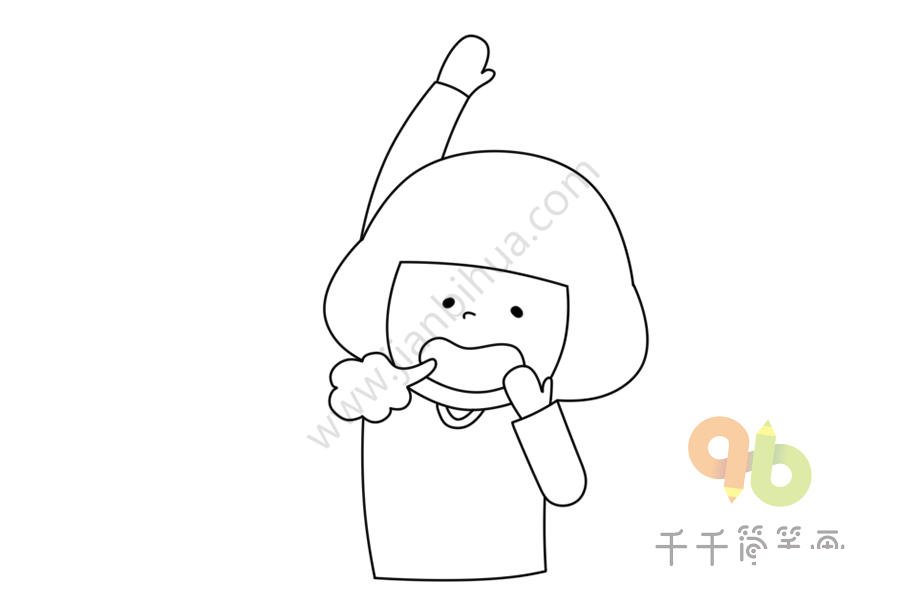 小女孩簡(jiǎn)筆畫圖片