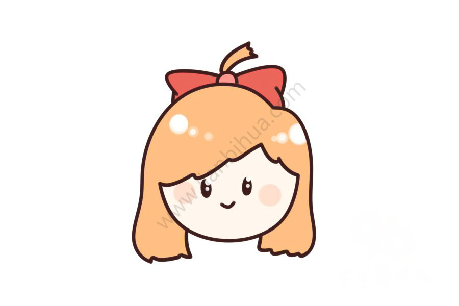 短發(fā)女孩頭像簡筆畫圖片
