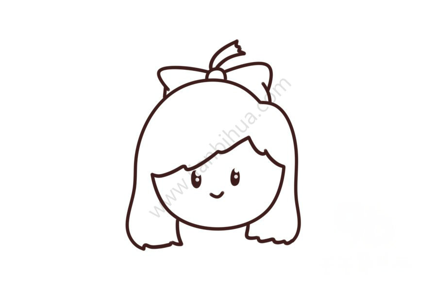 女孩頭像簡筆畫