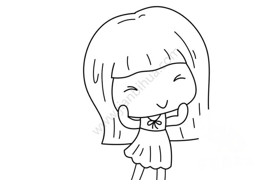 小女孩簡筆畫