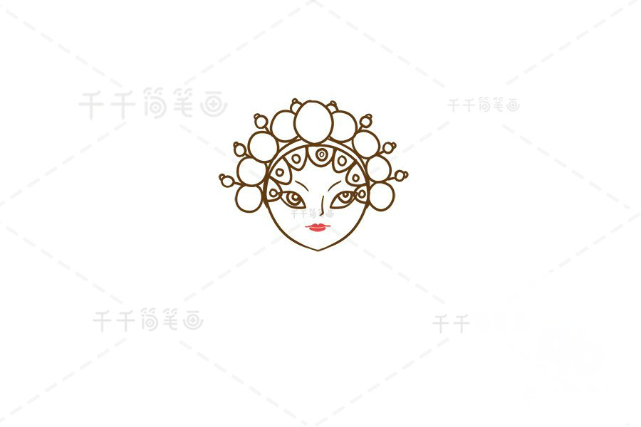 如何畫花旦簡筆畫