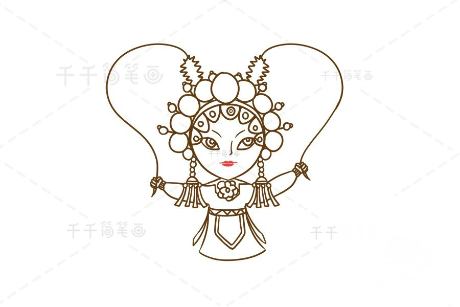 花旦簡筆畫步驟圖