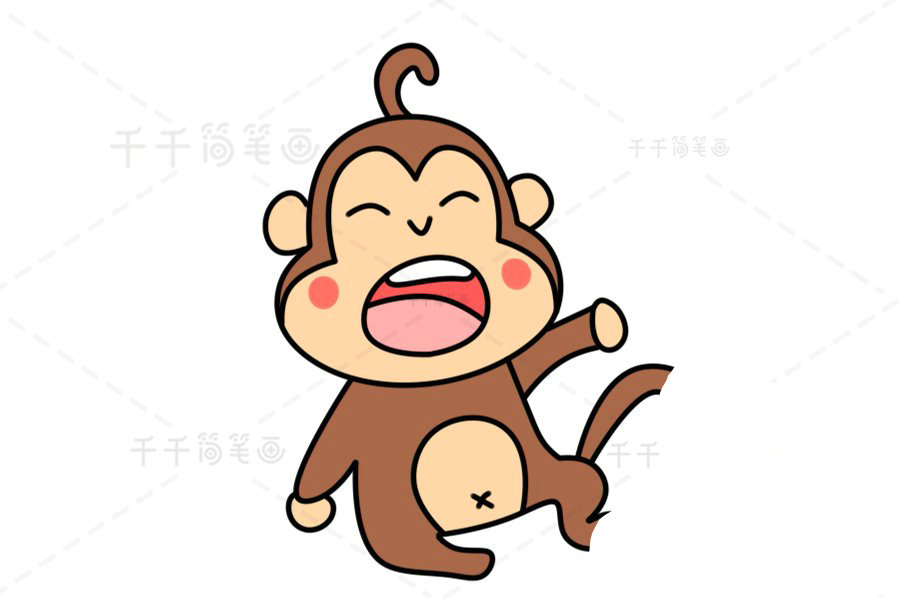 小猴子簡筆畫步驟2