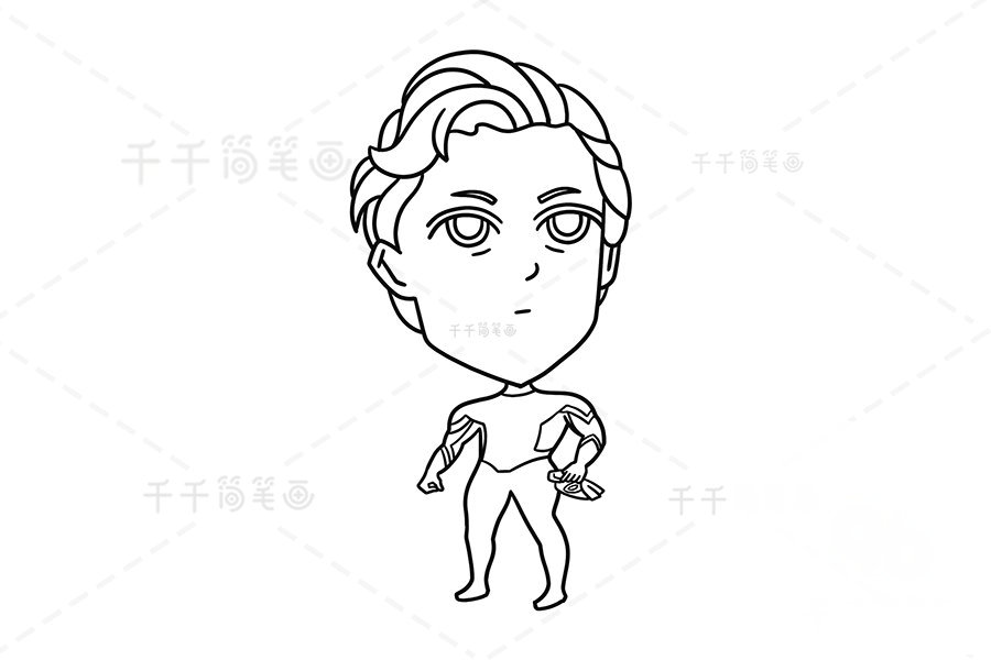 蜘蛛俠簡筆畫圖片