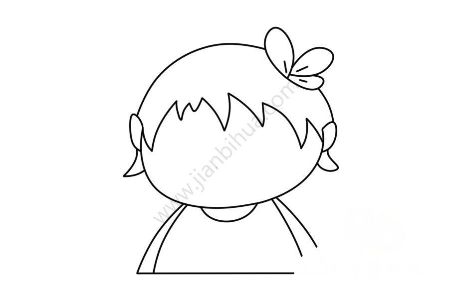 短發(fā)女孩發(fā)型簡(jiǎn)筆畫(huà)