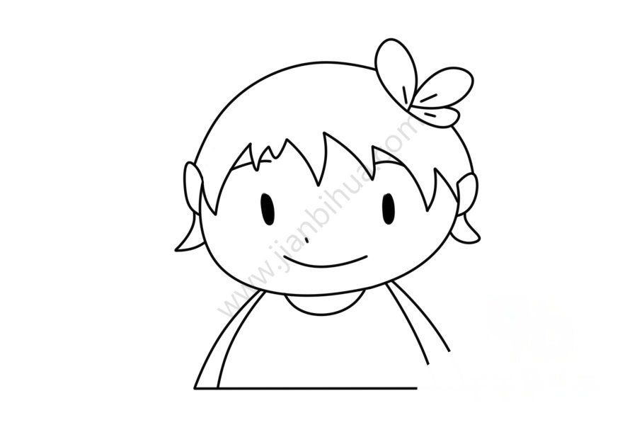 短發(fā)女孩表情簡(jiǎn)筆畫(huà)