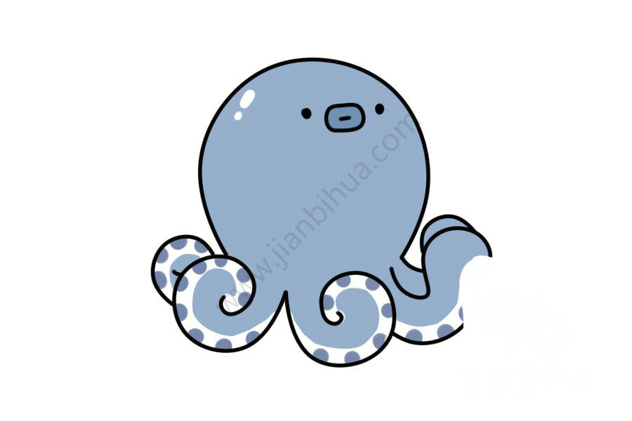 章魚簡筆畫第一步圖解