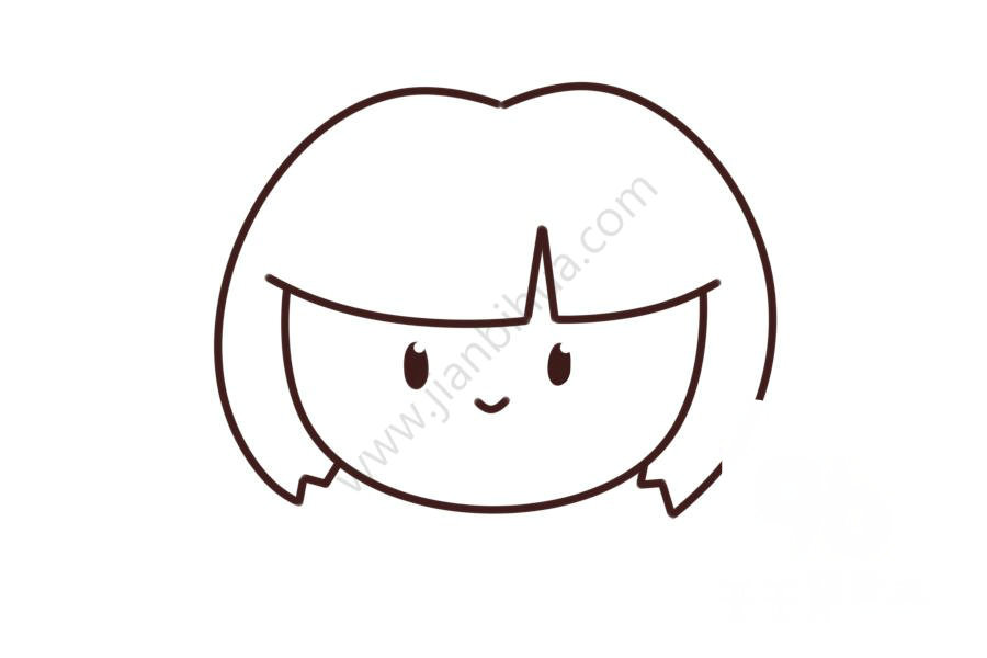短發(fā)女孩頭像簡(jiǎn)筆畫細(xì)節(jié)