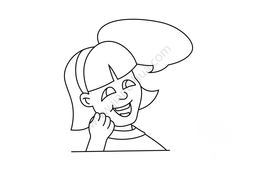 萌萌噠小女孩簡筆畫教程2