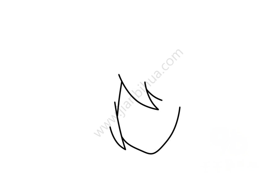 短發(fā)女生頭像簡(jiǎn)筆畫(huà)步驟圖2