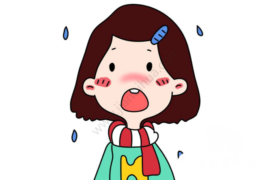 短發(fā)女生頭像簡筆畫示例