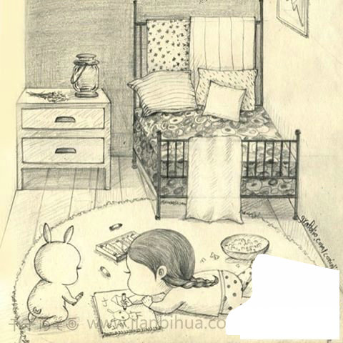 花叢中的小女孩