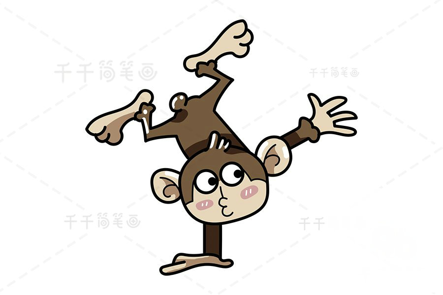 短尾猴簡(jiǎn)筆畫步驟圖