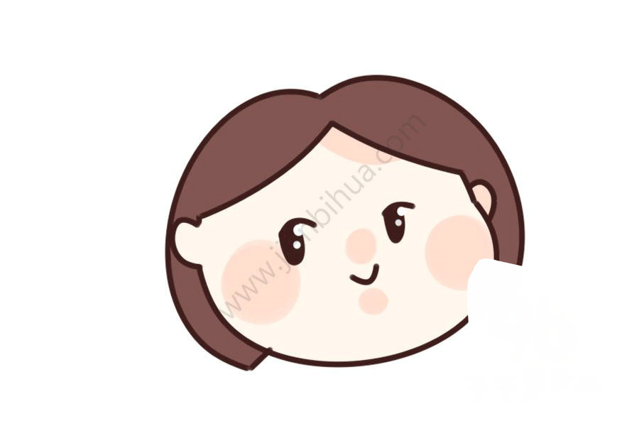 短發(fā)女生頭像簡筆畫基本形狀