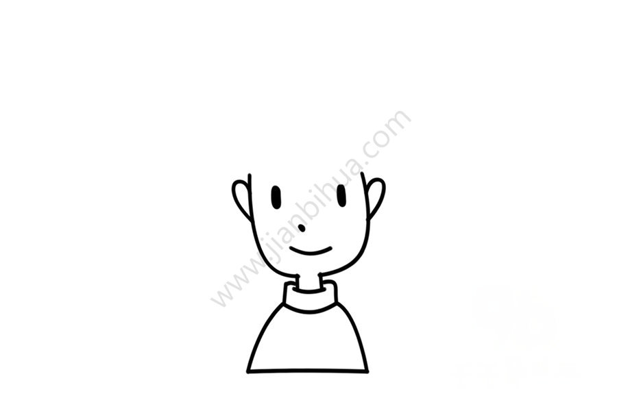 短發(fā)女孩頭像簡筆畫