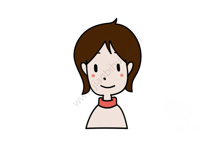 短發(fā)女孩頭像簡筆畫