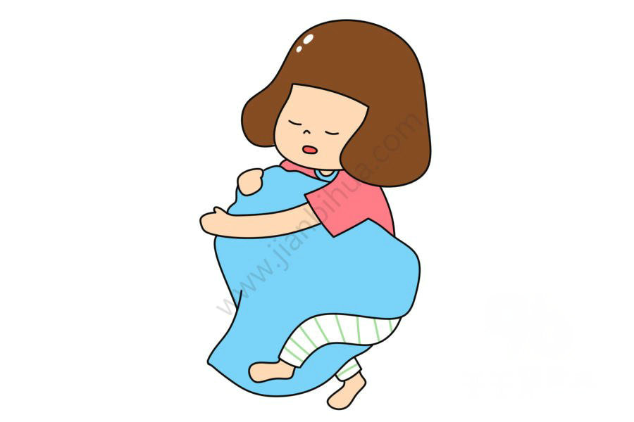 睡覺的萌小妹簡筆畫