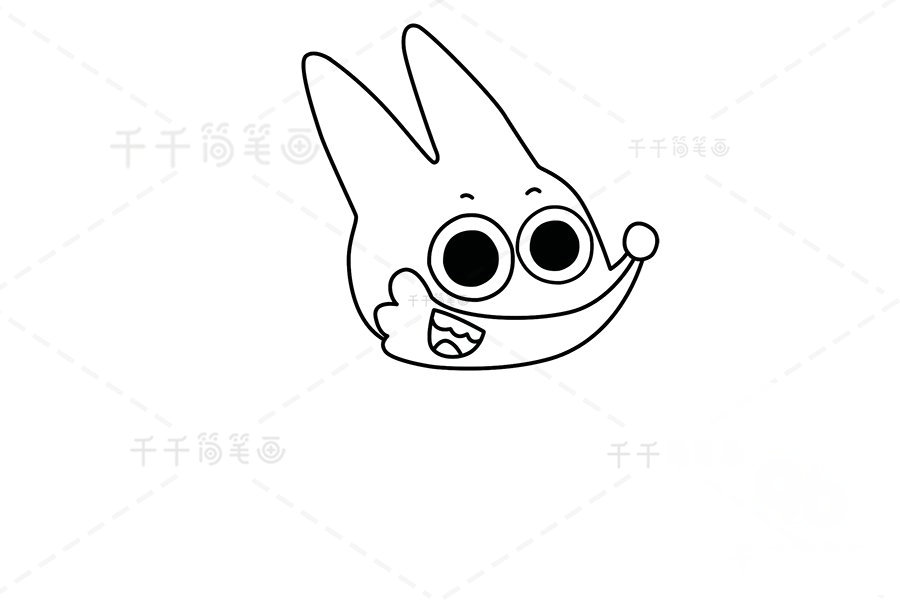 畫出眼睛與嘴巴