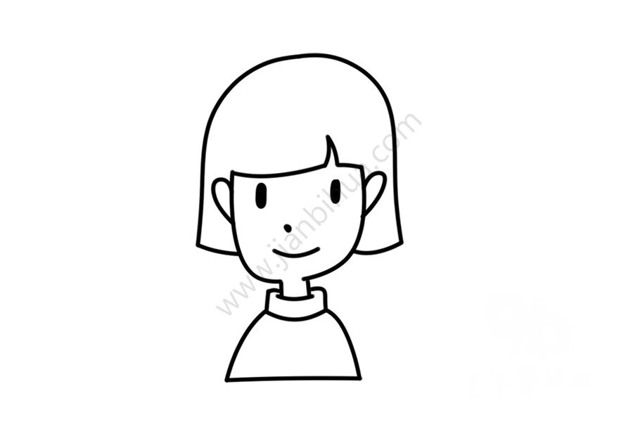 繪制短發(fā)女孩頭像步驟二