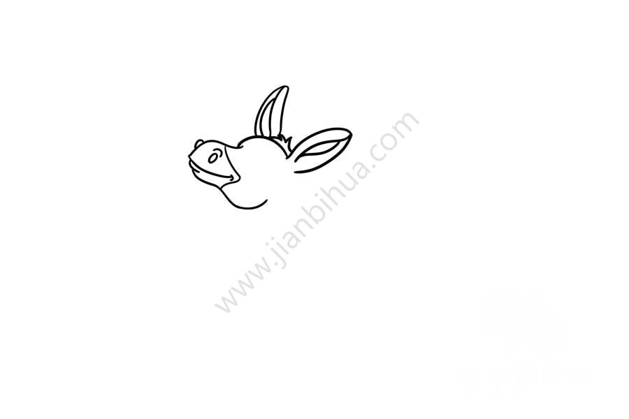 快樂的小毛驢簡(jiǎn)筆畫步驟圖2