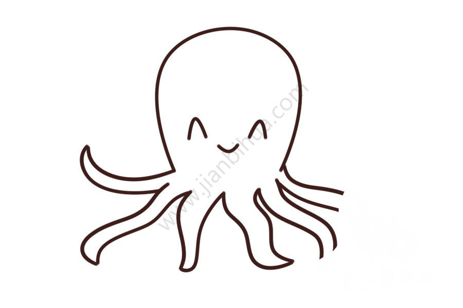 章魚簡筆畫第二步