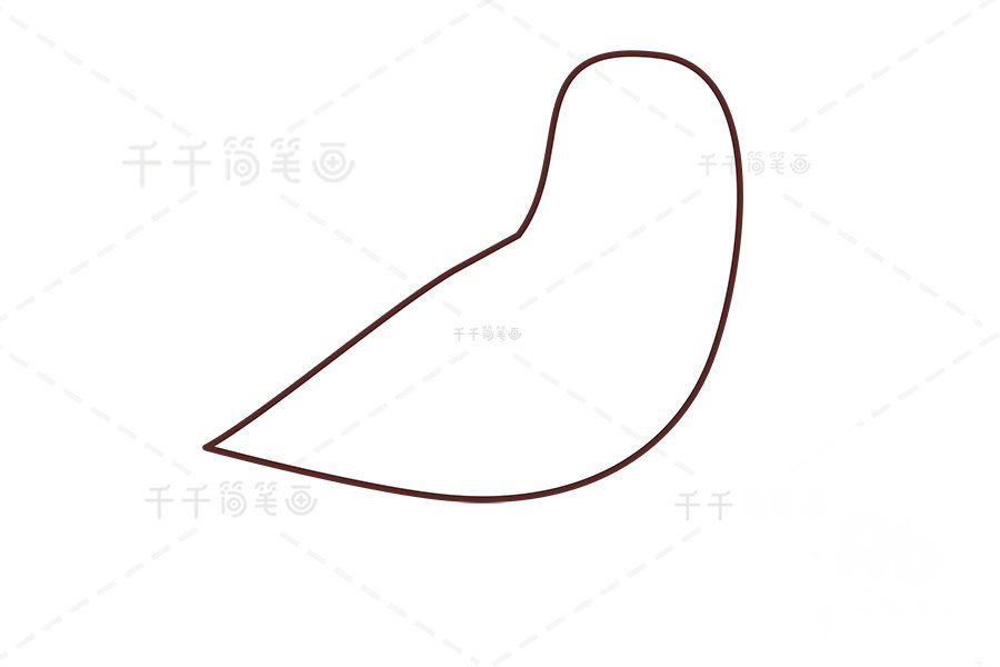 石雞簡筆畫輪廓