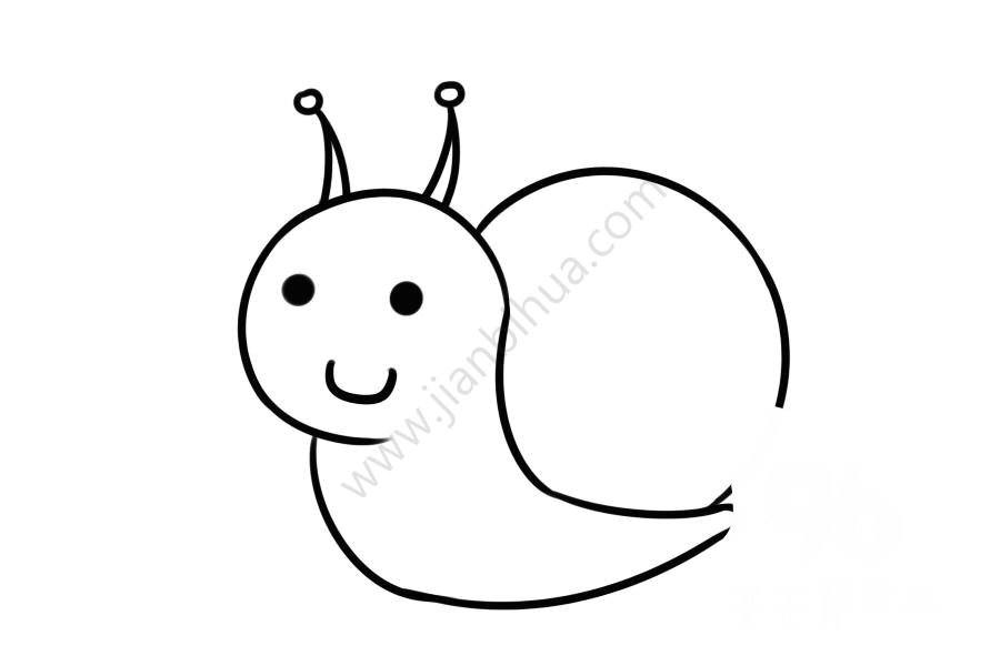 背著厚重殼的蝸牛簡(jiǎn)筆畫(huà)