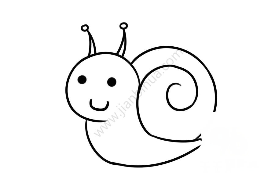 背著厚重殼的蝸牛簡(jiǎn)筆畫(huà)
