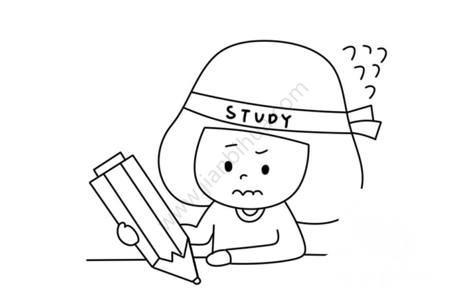 小女孩簡筆畫圖片