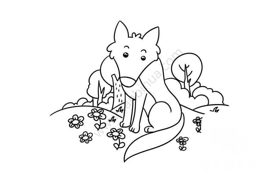 小狼簡筆畫圖片大全