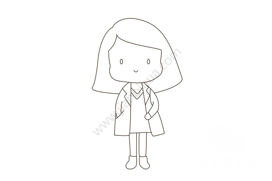 氣質少女肖像輪廓勾勒