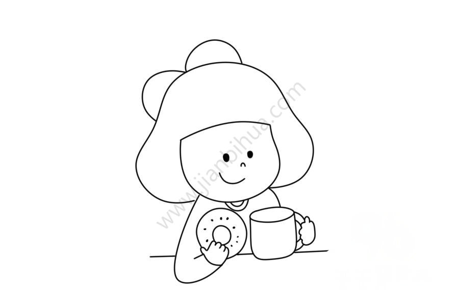 小女孩簡(jiǎn)筆畫圖片