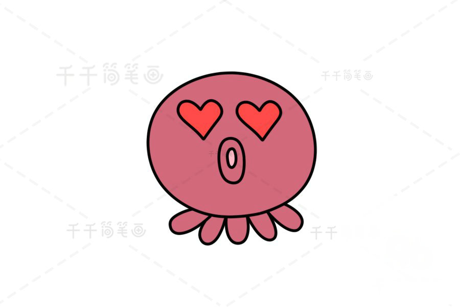 章魚(yú)簡(jiǎn)筆畫(huà)示例