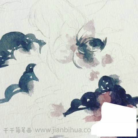 水中影子的小美女插畫5