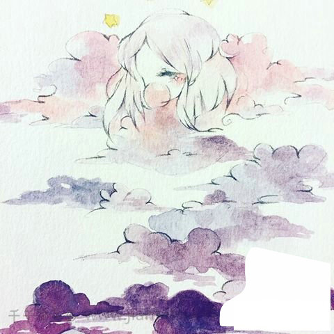 水中影子的小美女插畫4
