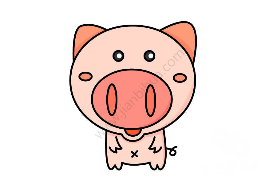 粉紅小豬簡(jiǎn)筆畫(huà)作品