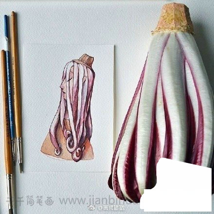 水果女孩頭像簡(jiǎn)筆畫(huà)4