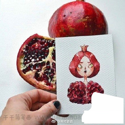 水果女孩頭像簡(jiǎn)筆畫(huà)7