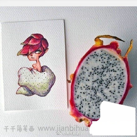 水果女孩頭像簡(jiǎn)筆畫(huà)8