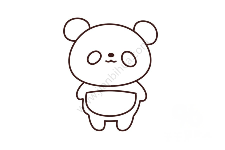 大熊貓簡(jiǎn)筆畫(huà)步驟圖六