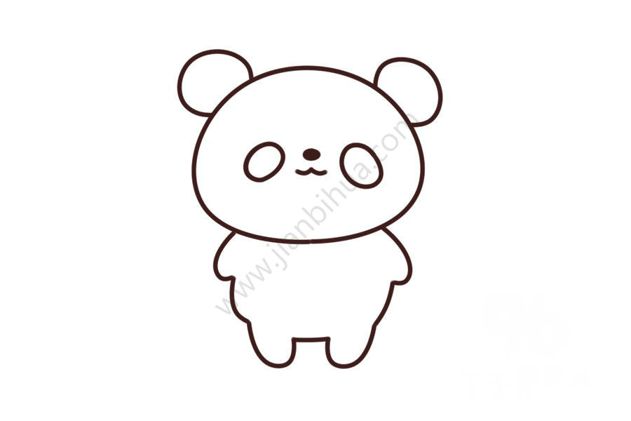 大熊貓簡(jiǎn)筆畫(huà)步驟圖五