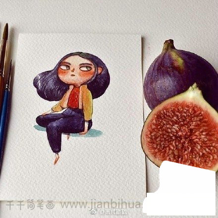 水果女孩頭像簡(jiǎn)筆畫(huà)5