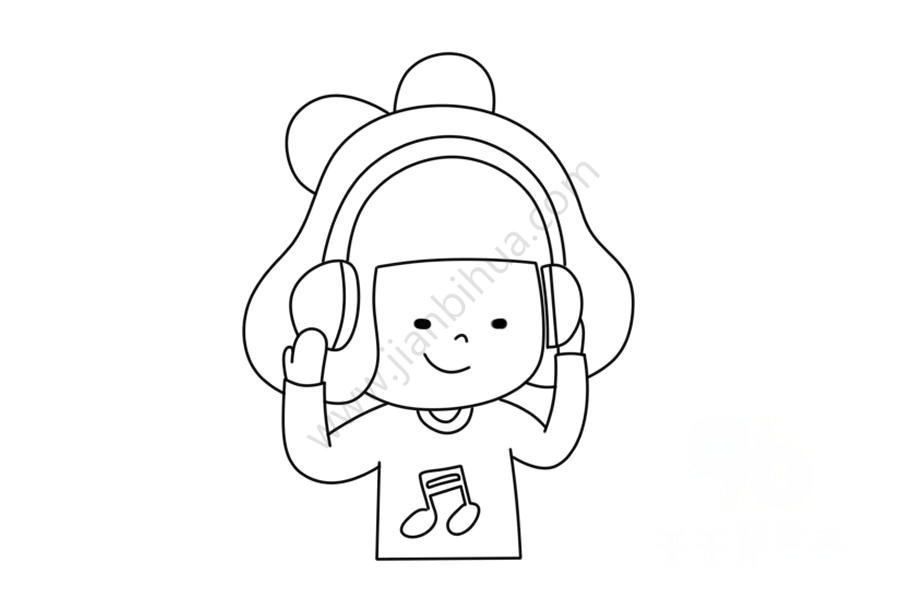 女孩簡筆畫