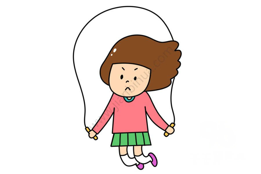 戶外運(yùn)動(dòng)的萌小妹簡(jiǎn)筆畫(huà)