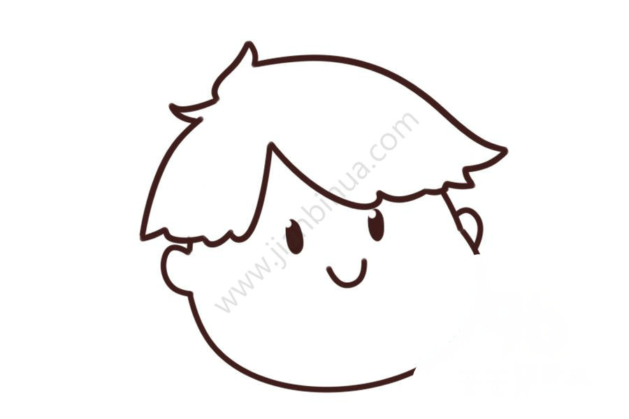 短頭發(fā)男生頭像簡筆畫